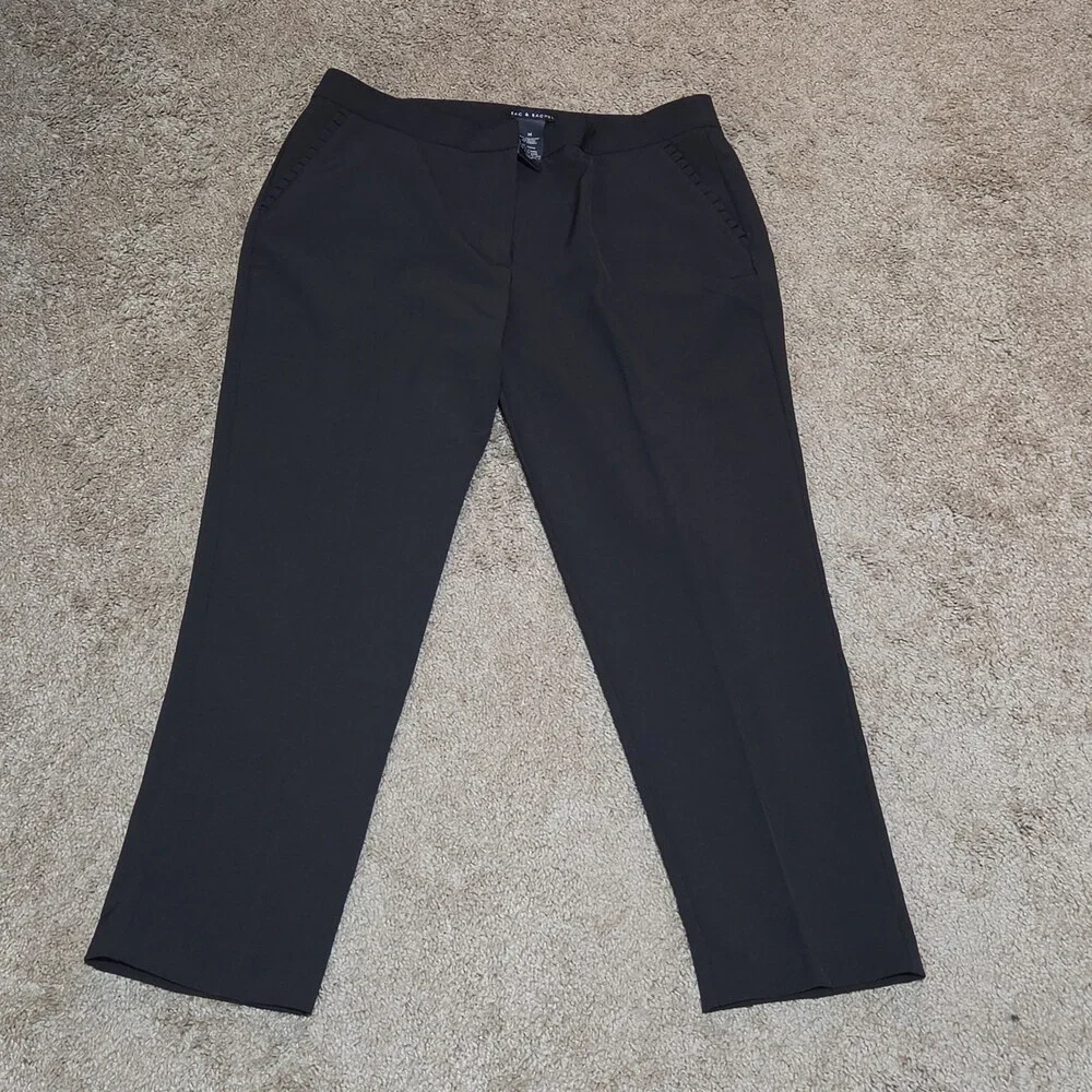 Zac & Rachel Black Dress Pants 14 Pleated Pocket Stretch Career NWOT - Picture 1 of 16